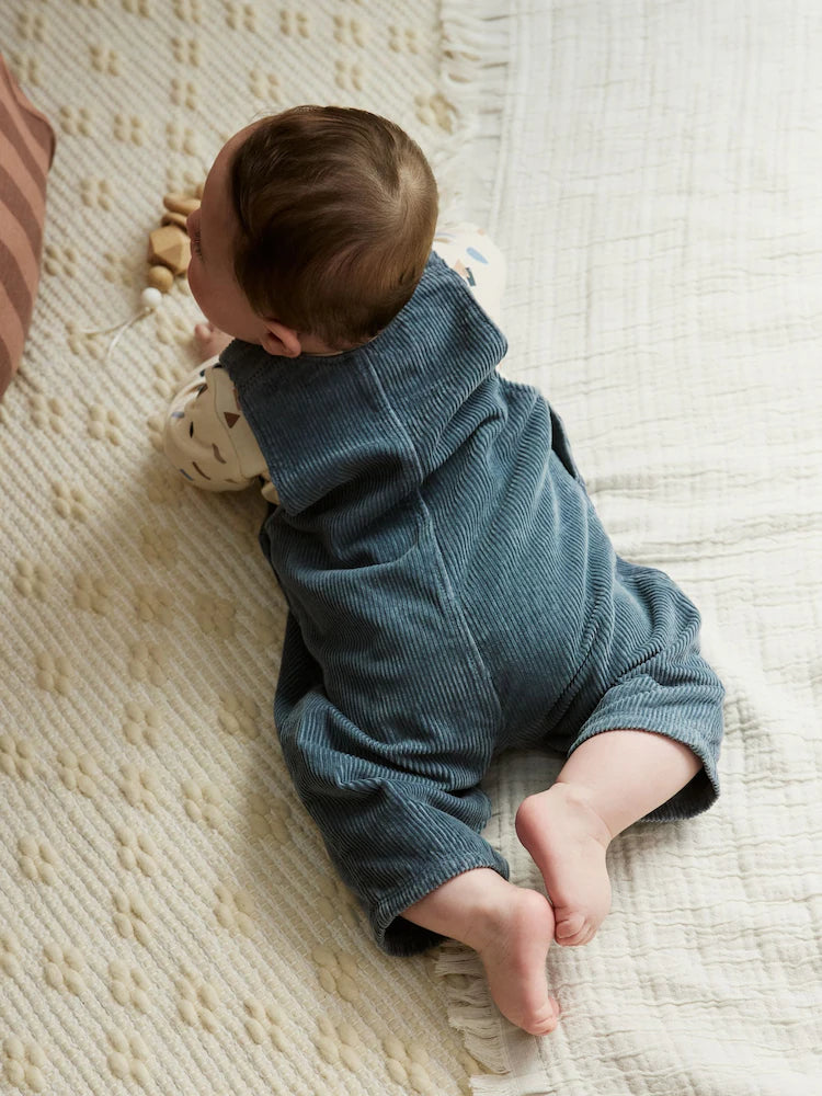 |BabyBoy| Conjunto De Macacão e Body Azul Médio Para Bebê (0 meses a 2 anos)