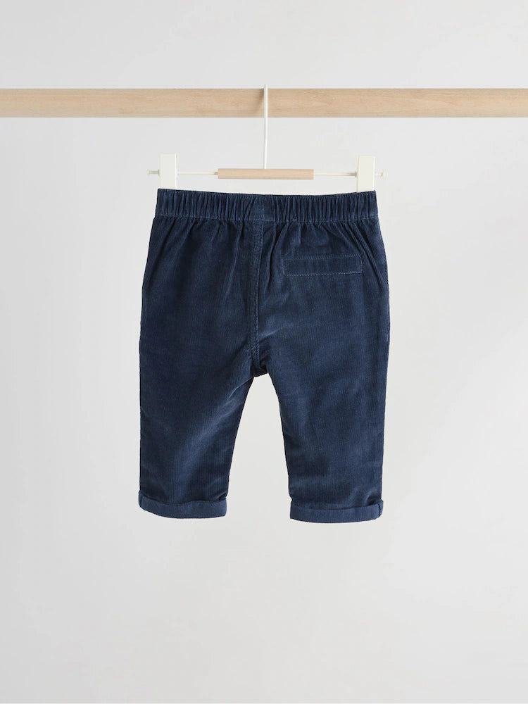 |BabyBoy| Conjunto De Blusa e Calça De Malha Listrada Azul Marinho Para Bebê (0 meses a 2 anos)