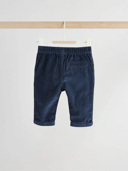 |BabyBoy| Conjunto De Blusa e Calça De Malha Listrada Azul Marinho Para Bebê (0 meses a 2 anos)