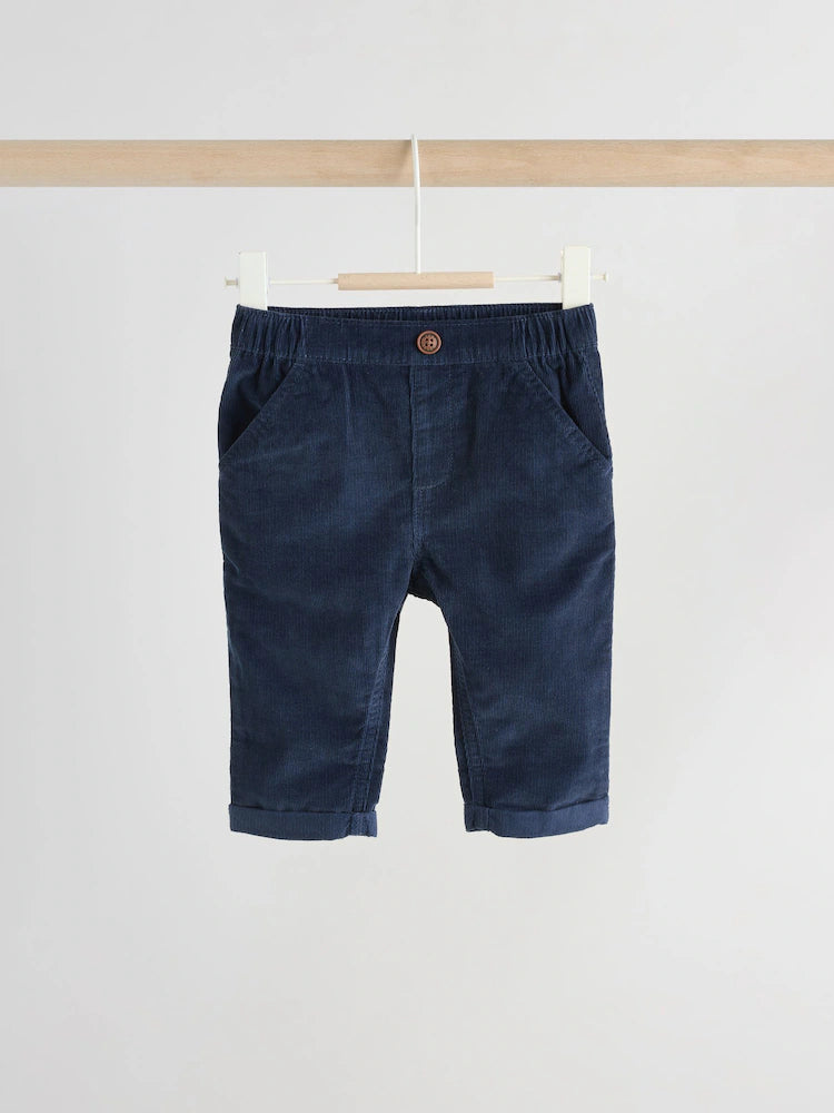 |BabyBoy| Conjunto De Blusa e Calça De Malha Listrada Azul Marinho Para Bebê (0 meses a 2 anos)