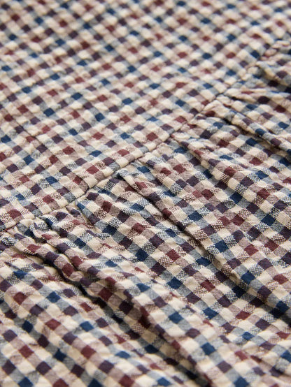 |Girl| Vestido Avental Xadrez Neutro Com Bainha Bolha (3 meses a 8 anos)