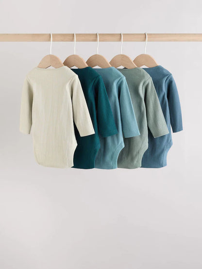 |BabyBoy| Pacote Com 5 Macacões De Manga Comprida Blue Baby