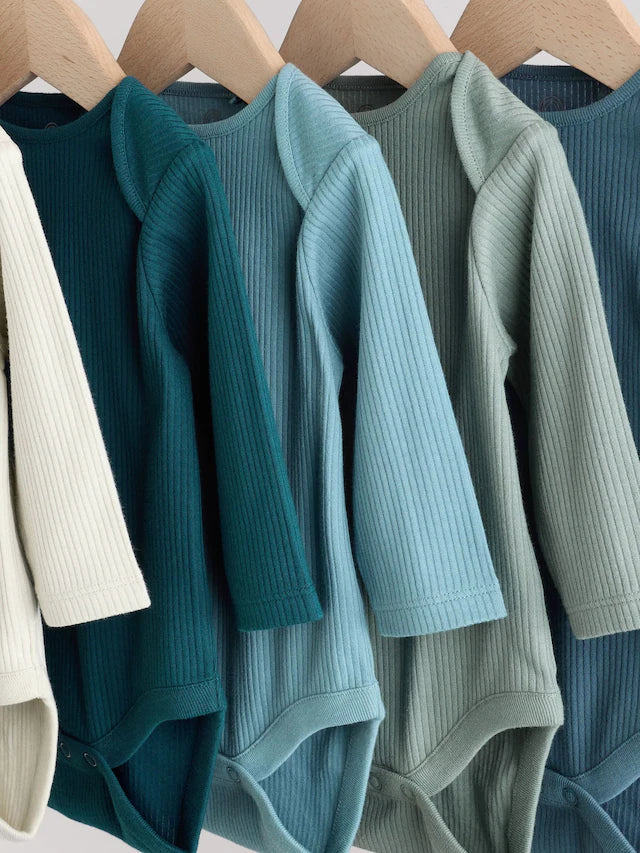 |BabyBoy| Pacote Com 5 Macacões De Manga Comprida Blue Baby