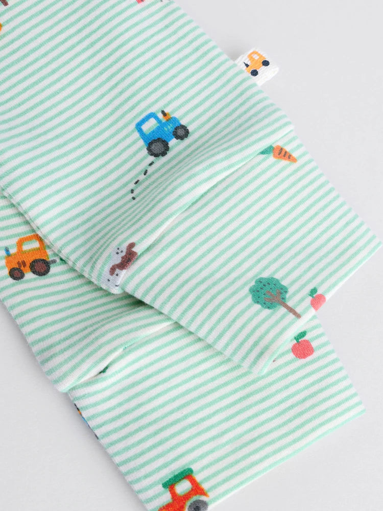 |BabyBoy| Conjunto De 6 Peças De Blusas e Leggings Bright Farm Para Bebês (0 meses a 3 anos)