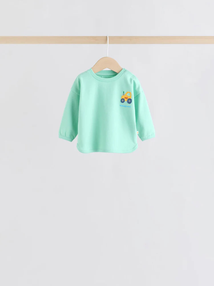 |BabyBoy| Conjunto De 6 Peças De Blusas e Leggings Bright Farm Para Bebês (0 meses a 3 anos)