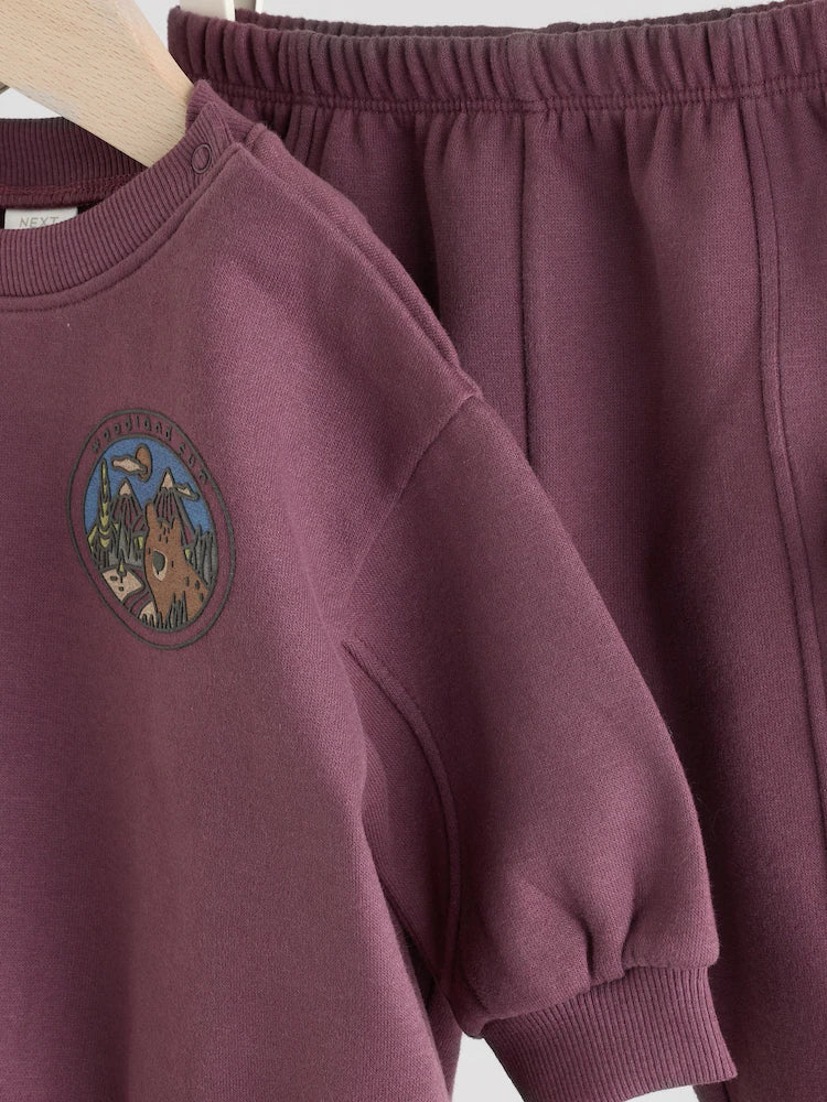 |BabyBoy| Conjunto De Moletom e Calça De Moletom Para Bebê, Vermelho, Urso, Bordô (0 meses a 2 anos)