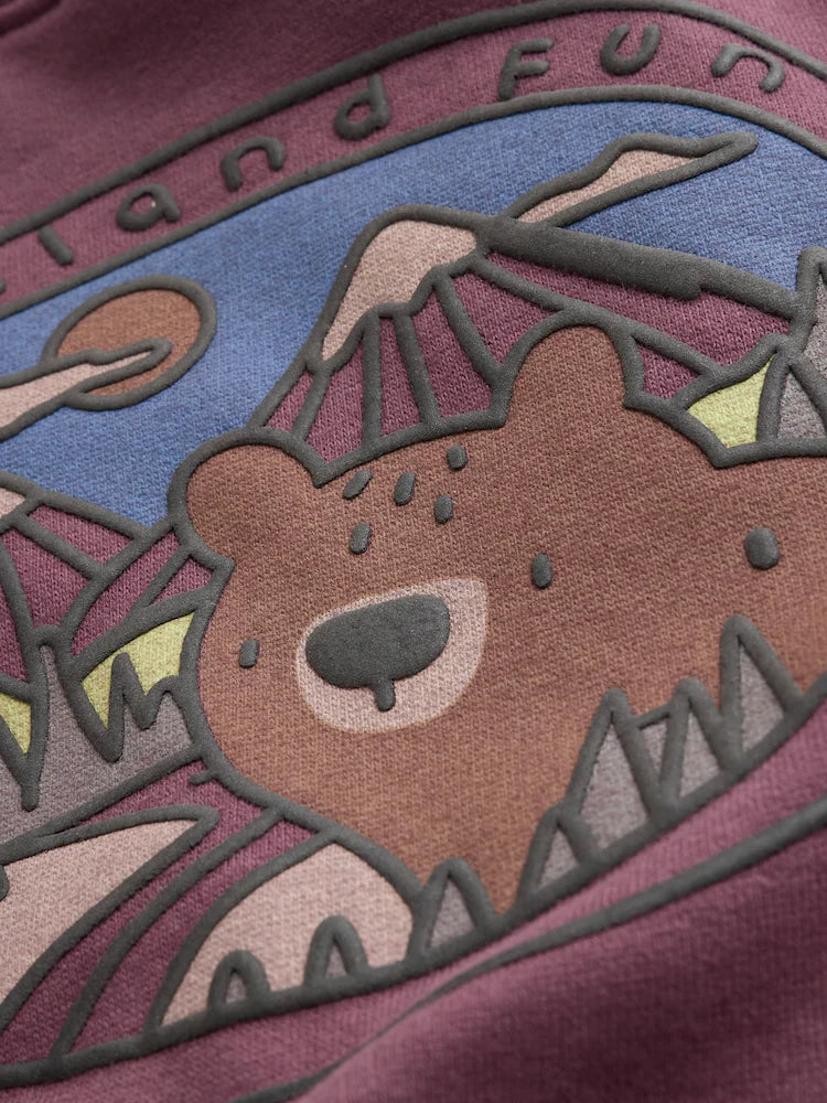 |BabyBoy| Conjunto De Moletom e Calça De Moletom Para Bebê, Vermelho, Urso, Bordô (0 meses a 2 anos)