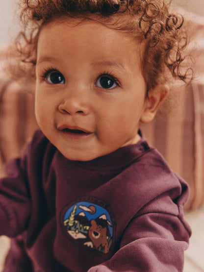 |BabyBoy| Conjunto De Moletom e Calça De Moletom Para Bebê, Vermelho, Urso, Bordô (0 meses a 2 anos)