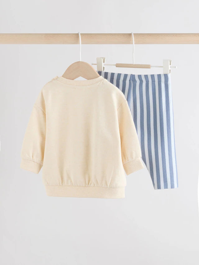 |BabyBoy| Conjunto De Blusa e Leggings Azul Para Bebê (0-18 meses)