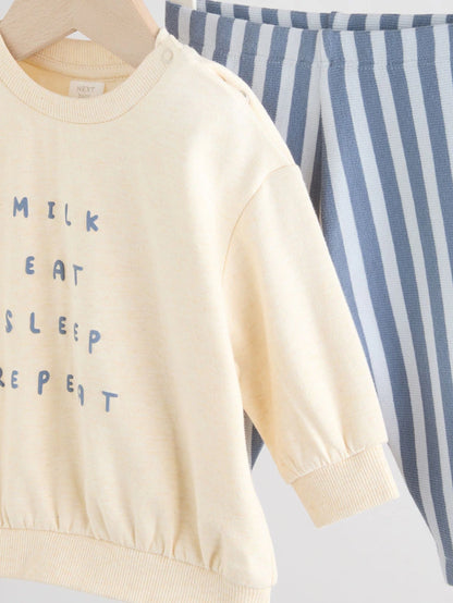 |BabyBoy| Conjunto De Blusa e Leggings Azul Para Bebê (0-18 meses)