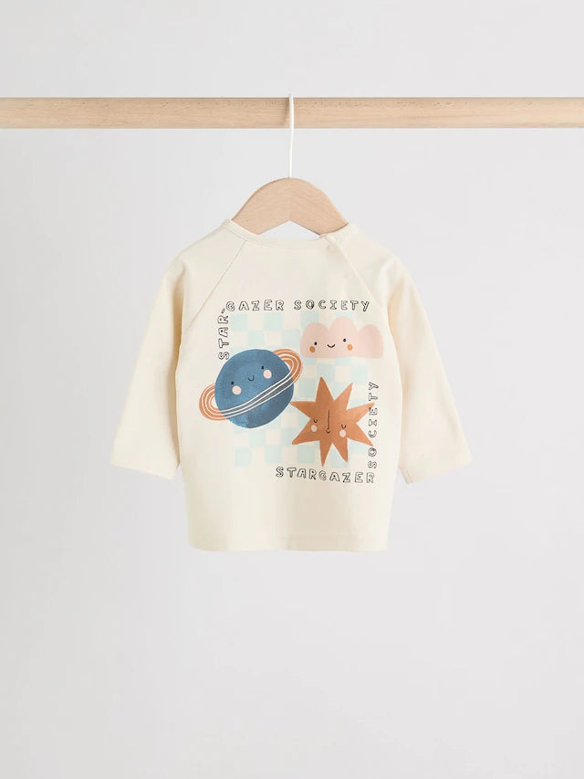 |BabyBoy| Conjunto De 2 Peças De Blusa e Leggings Blue Space Baby (0 meses a 3 anos)