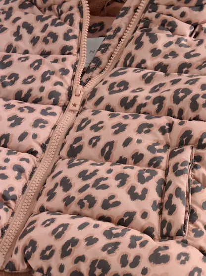 |Girl| Casaco Acolchoado Com Capuz e Forro De Lã Marrom Resistente a Chuva (3 meses a 7 anos)