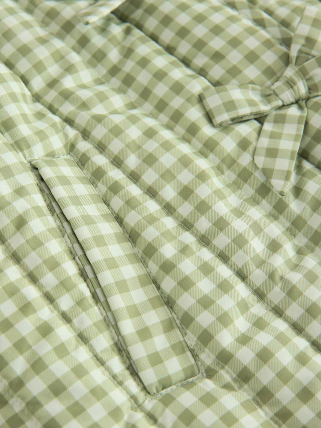 |Girl| Jaqueta Verde Resistente a Chuva Com Gola De Babados (3 meses a 7 anos)