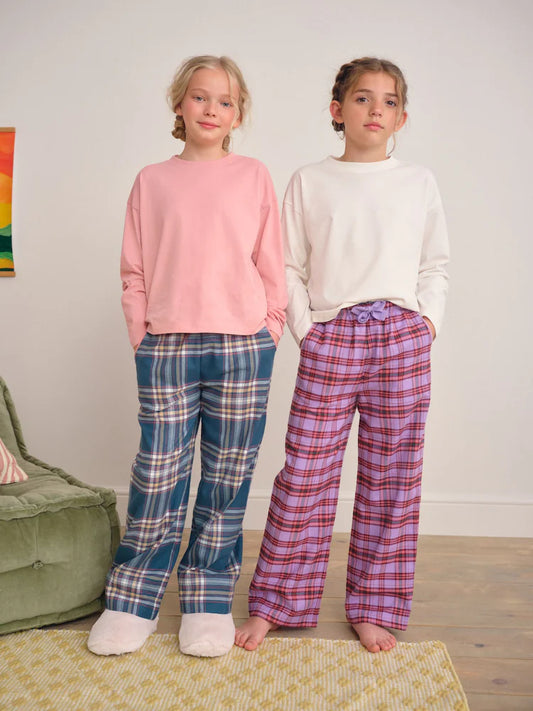 |BigGirl| Calças De Pijama Xadrez Verde/Rosa, Pacote com 2 (3-16 anos)