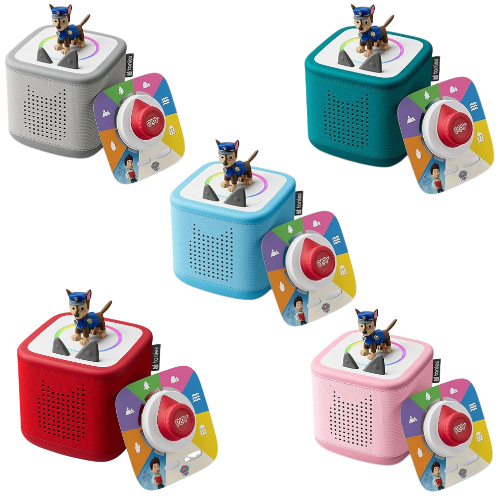Conjunto de brinquedos Toniebox 2 azul-celeste TONIES com Patrulha Canina Chase Tonie, jogo Tonieplay e controle Tonieplay