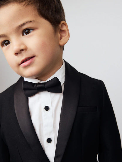 |Boy| Conjunto De Blazer Preto, Camisa, Calça e Gravata Borboleta (3 meses a 9 anos)