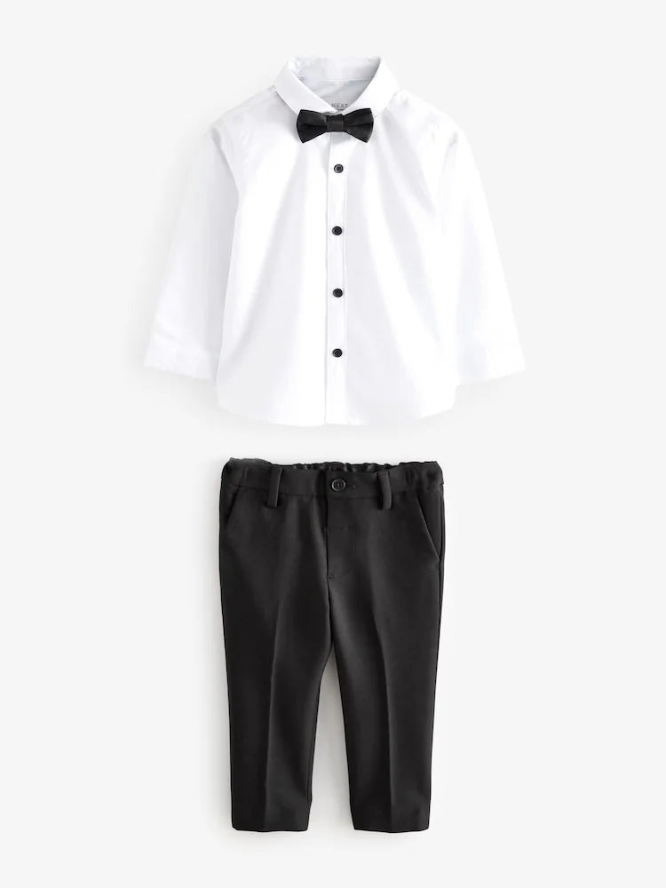 |Boy| Conjunto De Blazer Preto, Camisa, Calça e Gravata Borboleta (3 meses a 9 anos)