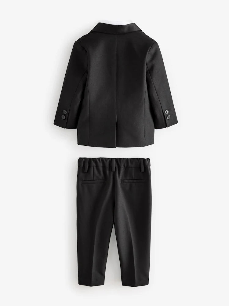 |Boy| Conjunto De Blazer Preto, Camisa, Calça e Gravata Borboleta (3 meses a 9 anos)