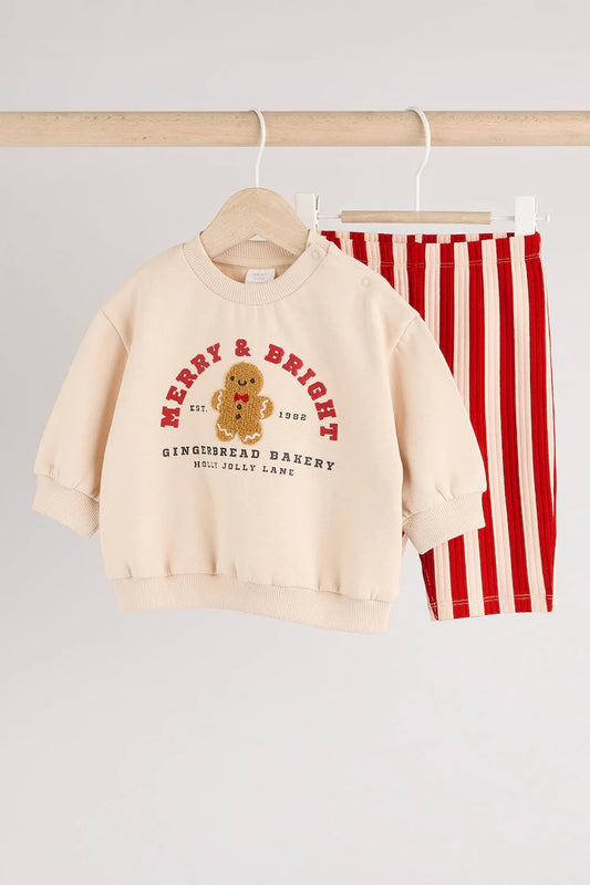 |BabyBoy| Conjunto De Moletom e Jogging Neutro De Gengibre Para Bebê De Natal (0 meses a 2 anos)
