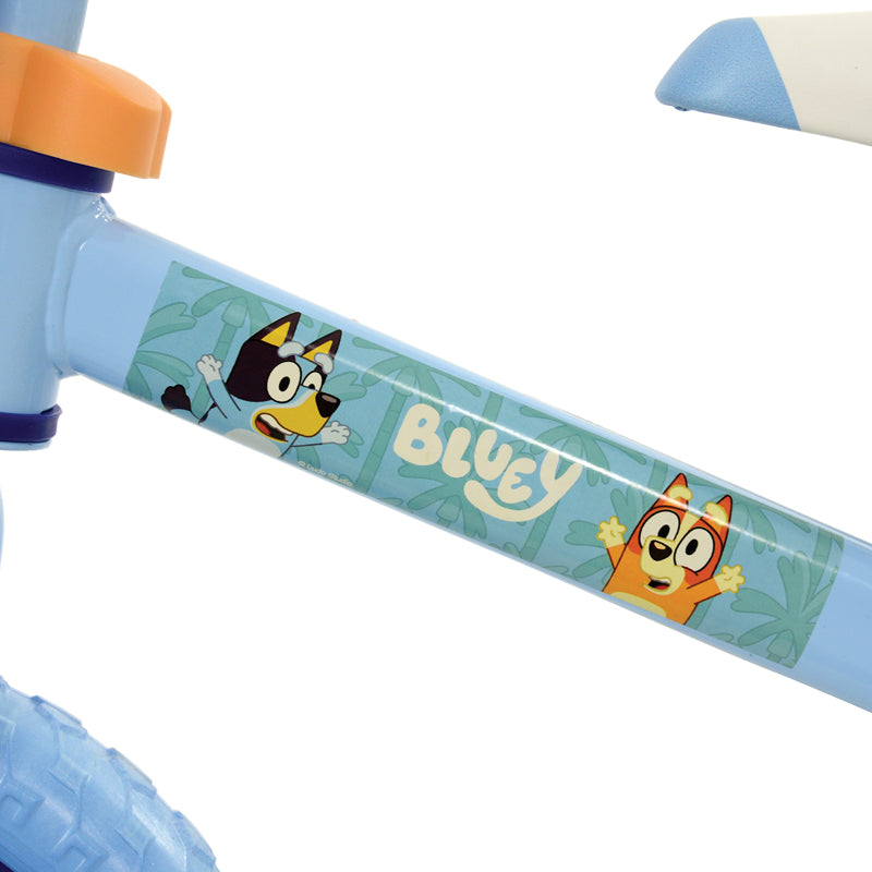 Bluey Bicicleta de Equilíbrio de 12 polegadas com rodas de LED – Estrutura de aço, pneus à prova de furos e altura do assento ajustável