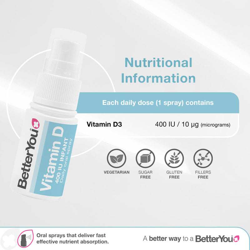 BetterYou Spray oral Infantil de vitamina D 400 UI