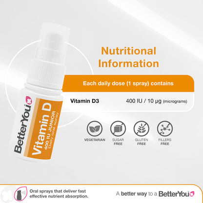 BetterYou Spray oral Junior Vitamina D 400 UI