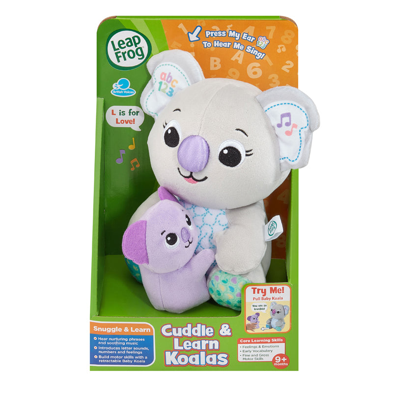 Leap Frog Botões do brinquedo Cuddle & Learn Koalas para ouvir frases suaves de atenção plena.