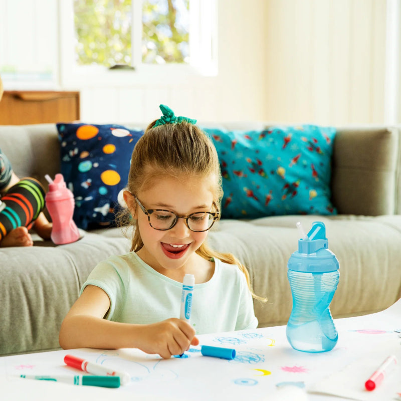 Munchkin Copo com canudo Mighty Grip, azul e verde, 300ml (10oz) - pacote com 3 unidades