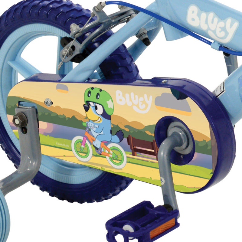 Bluey Bicicleta Infantil "Meu Primeiro Passeio" (Aro 12) – Pneus à Prova de Furos, Quadro de Aço, Rodinhas Removíveis e Selim Ajustável