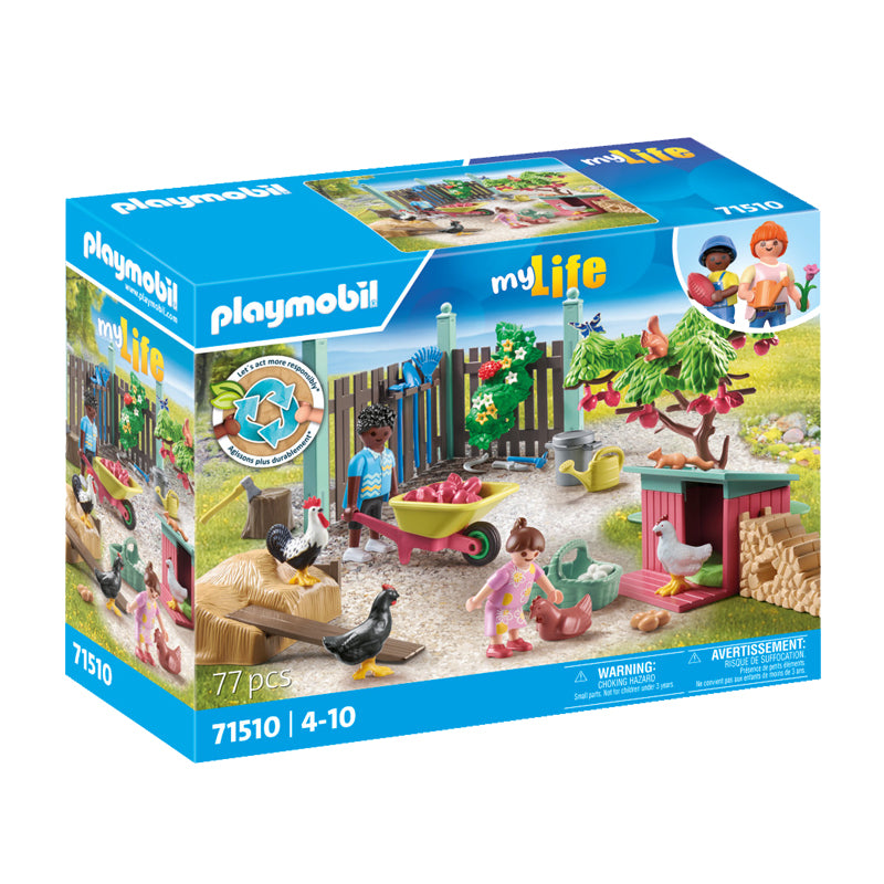 Playmobil 71510 Minha vida: horta de fazenda de galinhas