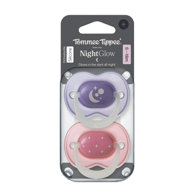 Tommee Tippee Chupeta Night Glow para bebês de 6 a 18 meses (2 unidades)