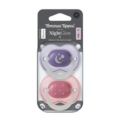 Tommee Tippee Chupeta Night Glow para bebês de 6 a 18 meses (2 unidades)