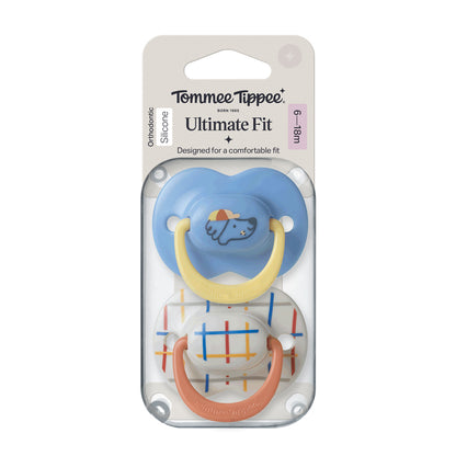 Tommee Tippee Chupeta Ultimate Fit para menino de 6 a 18 meses (pacote com 2)