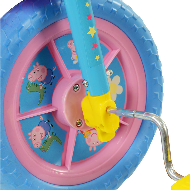 Peppa Pig Bicicleta de Treinamento 2 em 1  (10 polegadas) para Crianças – Bicicleta com Pedais, Rodinhas de Treinamento de Remoção Rápida e Modo de Bicicleta de Equilíbrio