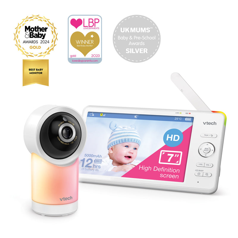 VTech Monitor de vídeo Smart Wi-Fi de 7" com resolução 1080p e função Pan & Tilt