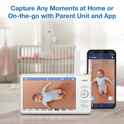 Monitor de vídeo inteligente de alta definição VTech de 7 polegadas para berço