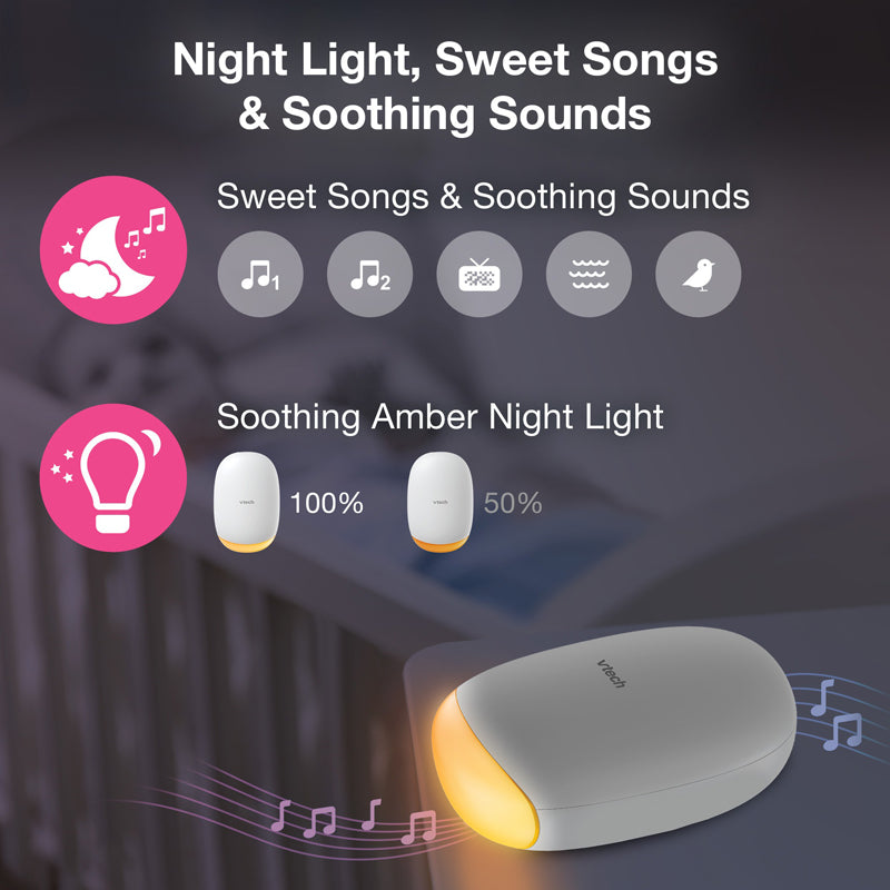 VTech Cadeira de balanço V-Hush com 3 níveis de movimento de balanço e temporizador de desligamento automático.