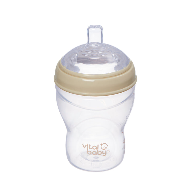 Vital Baby Mamadeira Nurture com design semelhante ao seio materno, 240ml, pacote com 2 unidades.