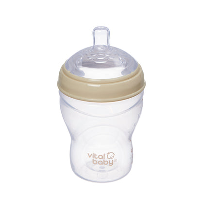 Vital Baby Mamadeira Nurture com design semelhante ao seio materno, 240ml, pacote com 2 unidades.