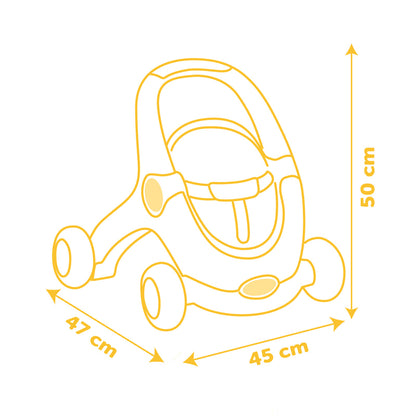 Winnie The Pooh Andador 3 em 1 the Pooh com Pelúcia, Carrinho de Boneca e Assento Removível, Assento Giratório Ajustável, Sistema de Freio nas Rodas, Auxílio para Caminhada, 12+ Meses