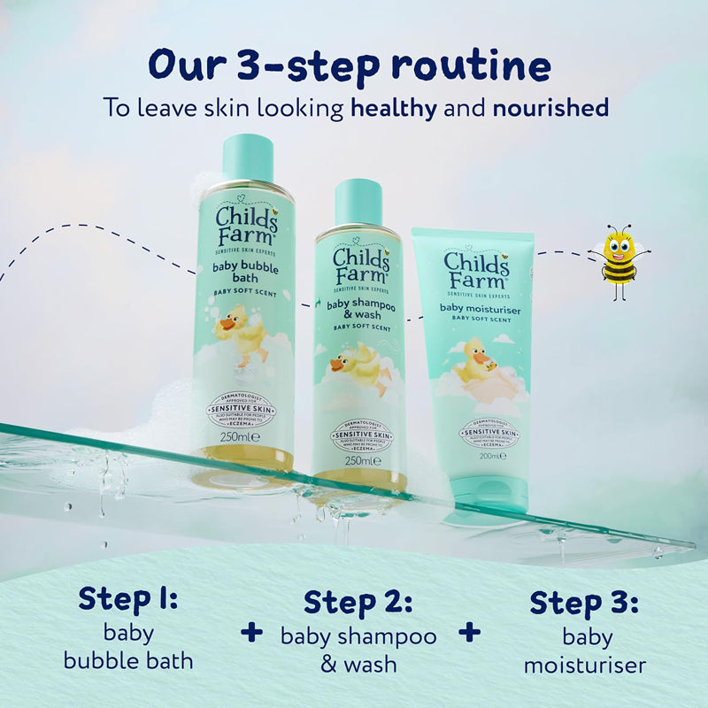 Shampoo e sabonete líquido para bebês Child's Farm 250ml