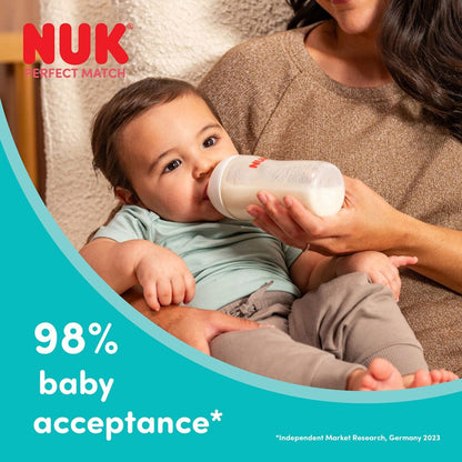NUK Bico de Silicone Perfect Match 6m+ (Pacote com 2) – Sensação Suave de Amamentação e Pega Natural