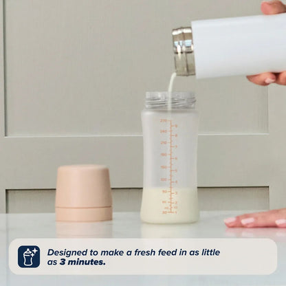 Nuby Mamadeiras de Vidro Revestidas de Silicone RapidBottle Bege 270ml (Kit com 2) | Livres de BPA e com Bicos de Fluxo Lento
