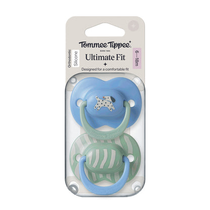 Tommee Tippee Chupeta Ultimate Fit para menino de 6 a 18 meses (pacote com 2)