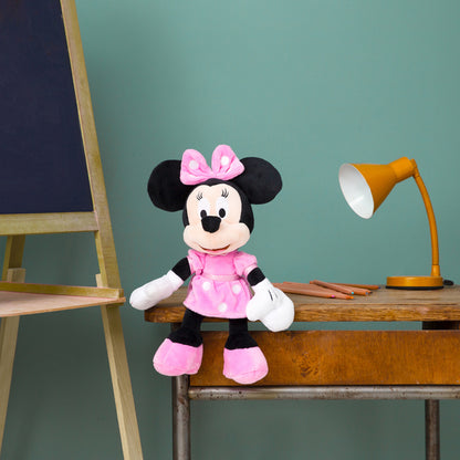 Disney Pelúcia Classic Minnie Mouse 25 cm | Brinquedo de pelúcia macio e fofinho | Vestido rosa de bolinhas | Presente para crianças e fãs