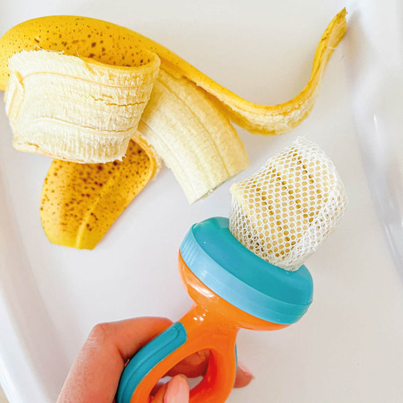 Nuby Alimentador de frutas Baby Nibbler, seguro para introdução alimentar e mordedor.