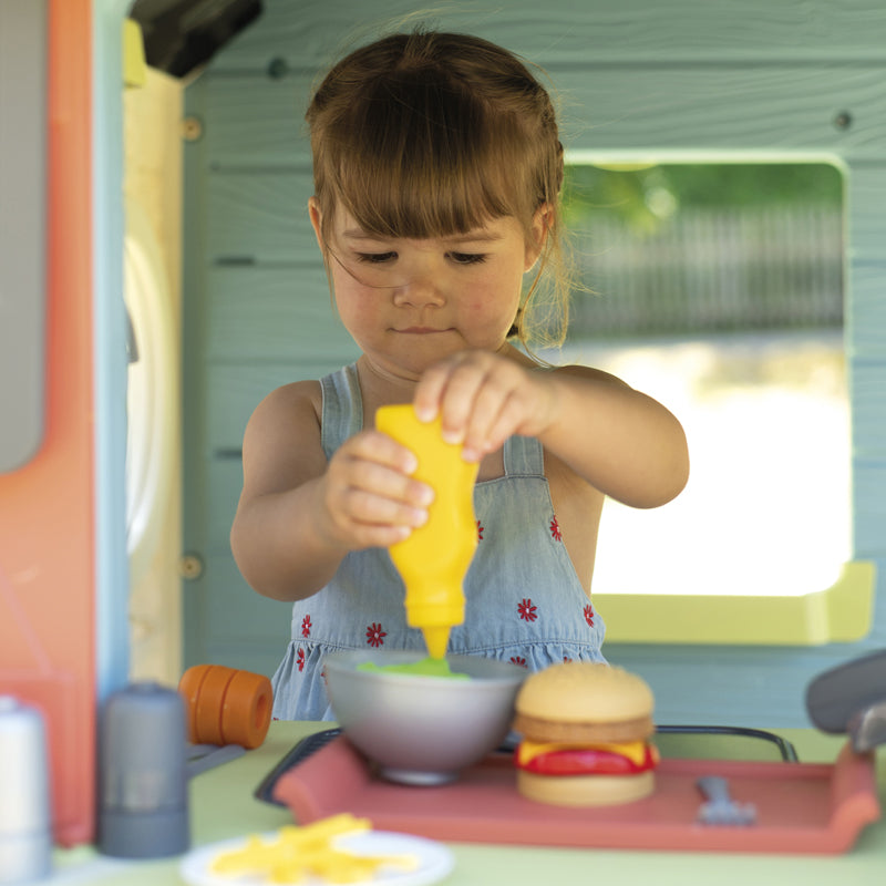 Smoby Life Chef House Kids Outdoor Playhouse with Kitchen, Market, Cash Register, Oven, Sink & Accessories