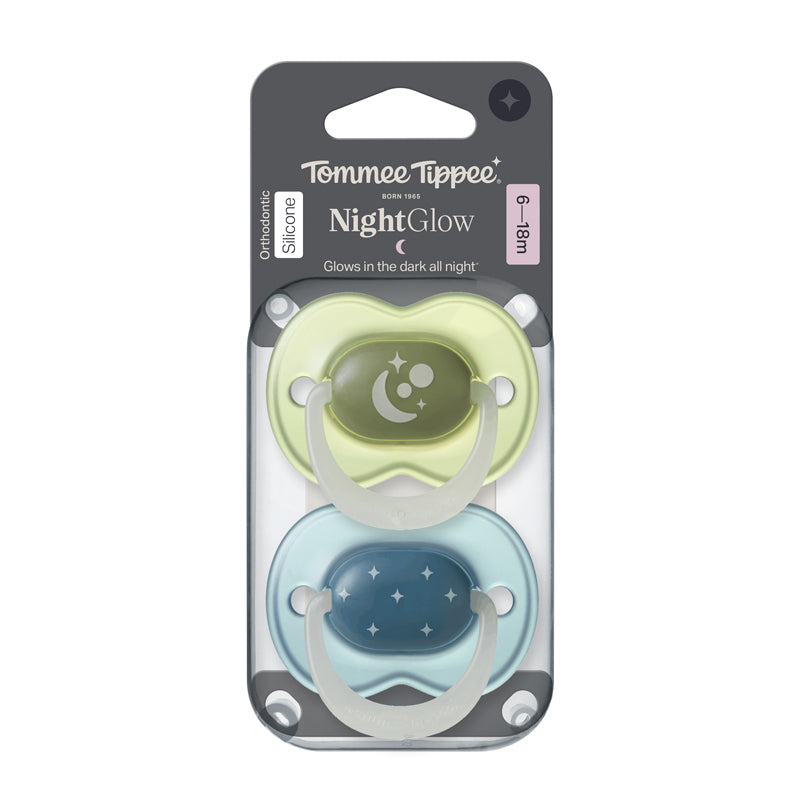 Tommee Tippee Chupeta Night Glow para bebês de 6 a 18 meses (2 unidades)