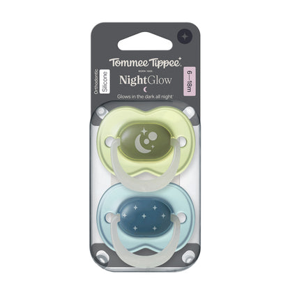 Tommee Tippee Chupeta Night Glow para bebês de 6 a 18 meses (2 unidades)