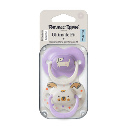 Tommee Tippee Chupeta Ultimate Fit para meninas de 18 a 36 meses (pacote com 2)